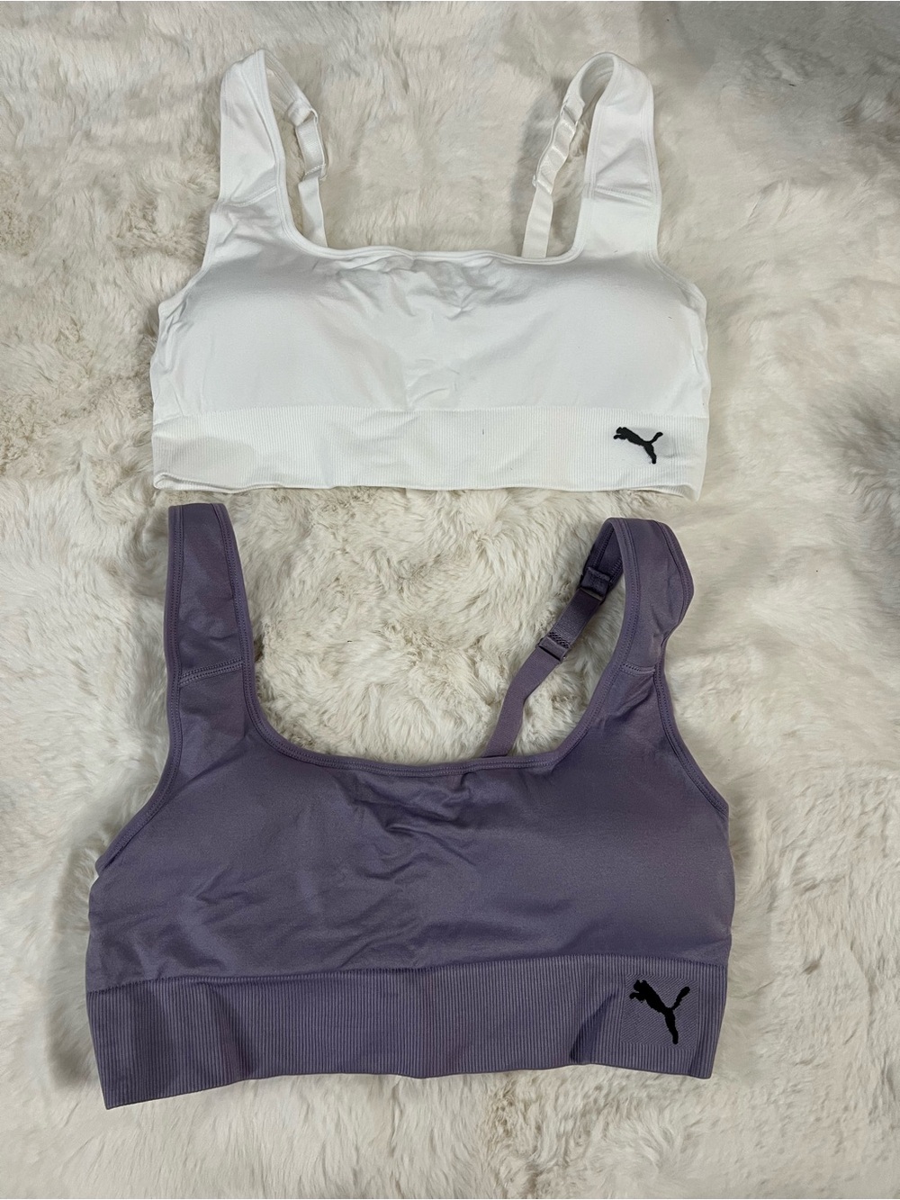 Puma White & Lavender Seamless Sports Bra Duo #32